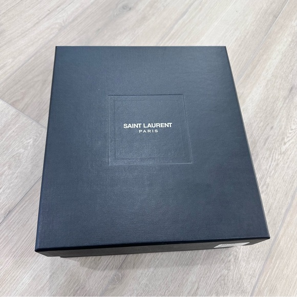 NWT Saint Laurent Freja suede bow crystal open toe heels black 9.5 EUR 39.5 - Picture 13 of 13